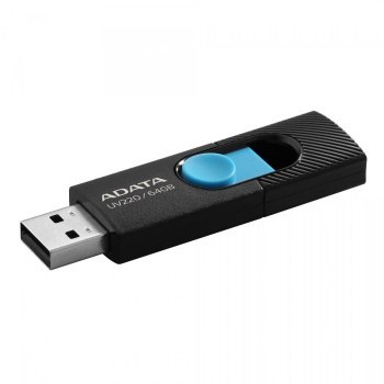 ADATA UV220 64GB USB 2.0 czarno-niebieski ADATA UV220 64GB USB 2.0 czarno-niebieski