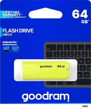 Pendrive GoodRam UME2 UME2-0640Y0R11 (64GB; USB 2.0; kolor żółty) Pendrive GoodRam UME2 UME2-0640Y0R11 (64GB; USB 2.0; kolor żółty)