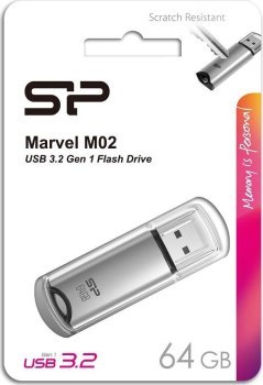 Pendrive Silicon Power Marvel M02 64GB USB 3.2 kolor srebrny ALU (SP064GBUF3M02V1S) Pendrive Silicon Power Marvel M02 64GB USB 3.2 kolor srebrny ALU (SP064GBUF3M02V1S)