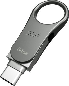 Pendrive Silicon Power Mobile C80 64GB Dual USB 3.1/Type-C Silver (SP064GBUC3C80V1S) Pendrive Silicon Power Mobile C80 64GB Dual USB 3.1/Type-C Silver (SP064GBUC3C80V1S)
