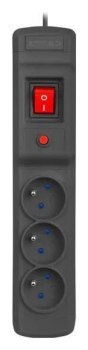 Listwa antyprzepięciowa - Armac Multi M3 | Listwa zasilająca | przeciwprzepięciowa, 3 gniazda, przewód 1,5m, czarna
