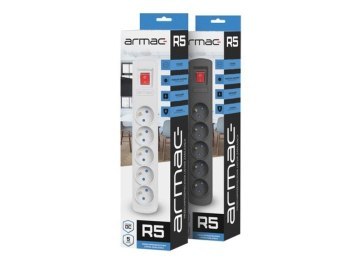 Listwa antyprzepięciowa - Armac R5 | Listwa zasilająca | przeciwprzepięciowa, 5 gniazd, przewód 3m, czarna Listwa antyprzepięciowa - Armac R5 | Listwa zasilająca | przeciwprzepięciowa, 5 gniazd, przewód 3m, czarna