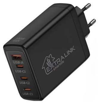Extralink CHARESL01 Smart Life Fast Charger 100W GaN 3x USB-C, USB-A Extralink CHARESL01 Smart Life Fast Charger 100W GaN 3x USB-C, USB-A