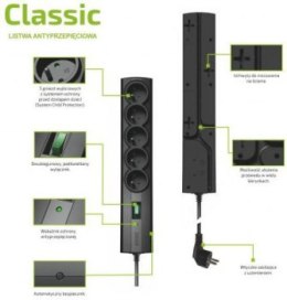 Listwa antyprzepięciowa - Ever Classic 5 gniazd 5.0m