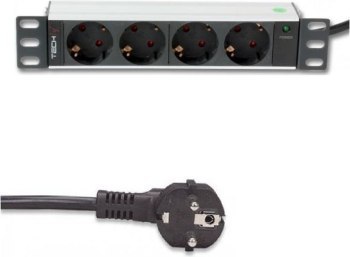 Listwa antyprzepięciowa - Techly 100464 Listwa zasilająca PDU Rack 10'' 1U, 4x Schuko, 250V/16A, kabel 1,8m Listwa antyprzepięciowa - Techly 100464 Listwa zasilająca PDU Rack 10'' 1U, 4x Schuko, 250V/16A, kabel 1,8m