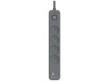 Listwa antyprzepięciowa - Tracer Power Line+ 1,5 m 4 gniazd USB PD18W grafitowy