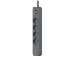 Listwa antyprzepięciowa - Tracer Power Line+ 1,5 m 4 gniazd USB PD18W grafitowy