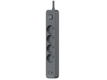 Listwa antyprzepięciowa - Tracer Power Line+ 1,5 m 4 gniazd USB PD18W grafitowy Listwa antyprzepięciowa - Tracer Power Line+ 1,5 m 4 gniazd USB PD18W grafitowy