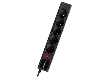 Listwa antyprzepięciowa - Tracer PowerGear 5m 5 gniazd czarny Listwa antyprzepięciowa - Tracer PowerGear 5m 5 gniazd czarny