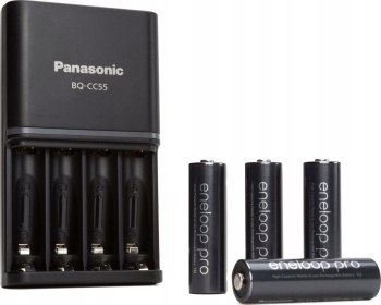 Panasonic Eneloop BQ CC55 + 4 x R6/AA Eneloop Pro 2500 mAh BK-3HCDE Panasonic Eneloop BQ CC55 + 4 x R6/AA Eneloop Pro 2500 mAh BK-3HCDE