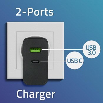 QOLTEC ŁADOWARKA SUPER QUICK PD | 1XUSB-C | 1XUSB | 45W | 5-20V | 2.25-3A | CZARNA QOLTEC ŁADOWARKA SUPER QUICK PD | 1XUSB-C | 1XUSB | 45W | 5-20V | 2.25-3A | CZARNA