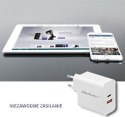 Qoltec 63W | 5-20V | 1.5-3A | USB typ C PD | USB QC 3.0 | Biała