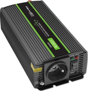 Qoltec Przetwornica napięcia Monolith | 600W | 1200W | 24V na 230V | Czysty Sinus Qoltec Przetwornica napięcia Monolith | 600W | 1200W | 24V na 230V | Czysty Sinus