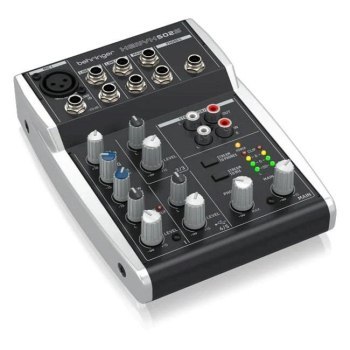 Behringer 502S - 5-kanałowy kompaktowy mikser analogowy z interfejsem USB zaprojektowany specjalnie do obsługi podcastów streamo Behringer 502S - 5-kanałowy kompaktowy mikser analogowy z interfejsem USB zaprojektowany specjalnie do obsługi podcastów streamo