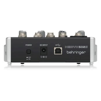 Behringer 502S - 5-kanałowy kompaktowy mikser analogowy z interfejsem USB zaprojektowany specjalnie do obsługi podcastów streamo Behringer 502S - 5-kanałowy kompaktowy mikser analogowy z interfejsem USB zaprojektowany specjalnie do obsługi podcastów streamo