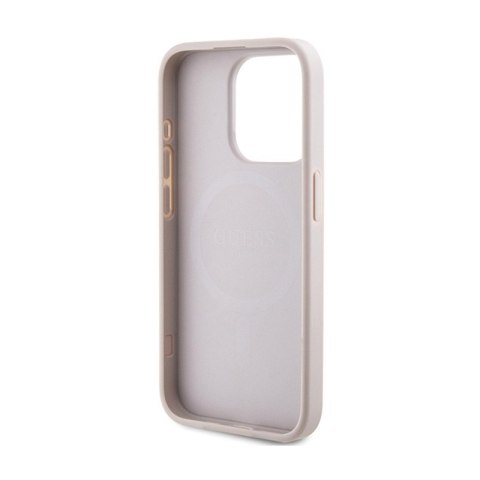 Guess 4G Collection Leather Metal Logo MagSafe - Etui iPhone 14 Pro Max (różowy) Guess 4G Collection Leather Metal Logo MagSafe - Etui iPhone 14 Pro Max (różowy)