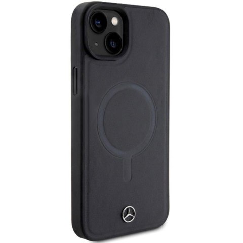 Mercedes Smooth Leather MagSafe - Etui iPhone 15 (czarny) Mercedes Smooth Leather MagSafe - Etui iPhone 15 (czarny)