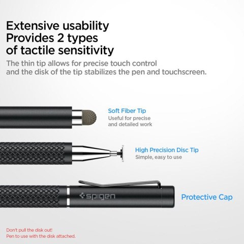 Spigen Universal Stylus Pen - Uniwersalny rysik do ekranu dotykowego (Czarny) Spigen Universal Stylus Pen - Uniwersalny rysik do ekranu dotykowego (Czarny)