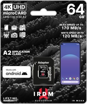 Karta mSDXC GOODRAM 64GB IRDM UHS I U3 A2 + adapter Karta mSDXC GOODRAM 64GB IRDM UHS I U3 A2 + adapter