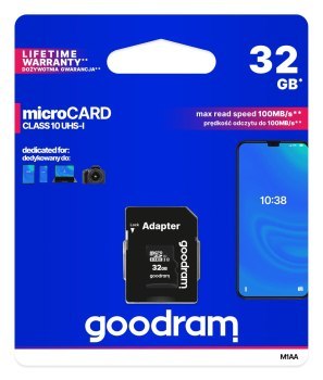 Karta pamięci GoodRam M1AA-0320R12 (32GB; Class 10; + adapter) Karta pamięci GoodRam M1AA-0320R12 (32GB; Class 10; + adapter)