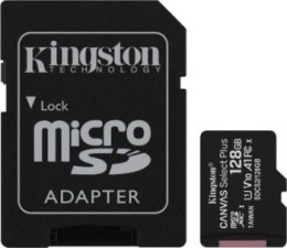 Karta pamięci z adapterem Kingston Canvas Select Plus SDCS2/128GB (128GB; Class 10 Class U1 V10; + adapter)