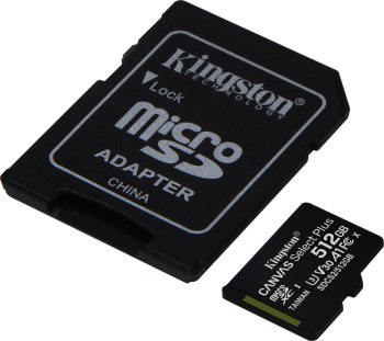 Karta pamięci z adapterem Kingston Canvas Select Plus SDCS2/512GB (512GB; Class 10 Class U1 V10; + adapter) Karta pamięci z adapterem Kingston Canvas Select Plus SDCS2/512GB (512GB; Class 10 Class U1 V10; + adapter)