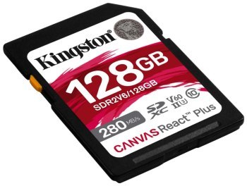 Kingston SDXC 128GB Canvas React Plus SDXC UHS-II 280R/100W U3 V60 Kingston SDXC 128GB Canvas React Plus SDXC UHS-II 280R/100W U3 V60