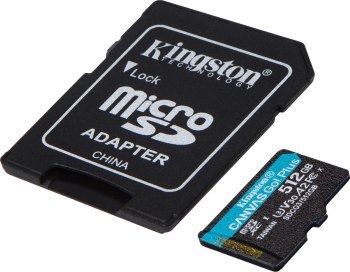 Kingston microSDXC Canvas Go! Plus 512GB 170R A2 U3 V30 Card + adapter Kingston microSDXC Canvas Go! Plus 512GB 170R A2 U3 V30 Card + adapter