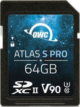 OWC ATLAS S PRO SDXC 64GB 290/276MB/S UHS-II V90 1830TBW OWCSDV90P0064 OWC ATLAS S PRO SDXC 64GB 290/276MB/S UHS-II V90 1830TBW OWCSDV90P0064