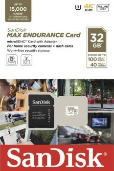 SanDisk Max Endurance microSDHC 32GB Class 10 U3 + Adapter