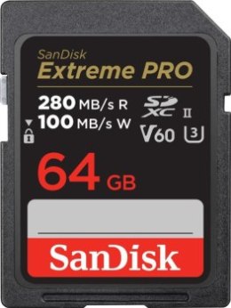 SanDisk SDXC 64GB Extreme Pro 280/100 MB/s V60 UHS-II
