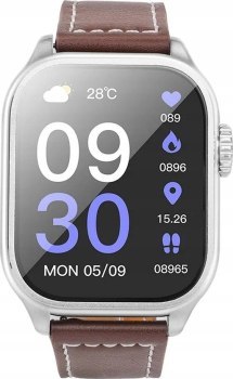HOCO smartwatch / inteligentny zegarek Y17 smart sport (możliwość połączeń z zegarka) srebrny
