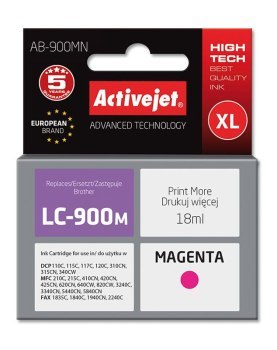 Tusz Activejet AB-900MN (zamiennik Brother LC900M; Supreme; 17 ml; czerwony) Tusz Activejet AB-900MN (zamiennik Brother LC900M; Supreme; 17 ml; czerwony)