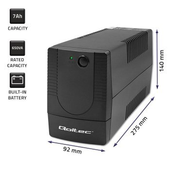 QOLTEC ZASILACZ AWARYJNY UPS LINE INTERACTIVE | MONOLITH | 650VA | 360W QOLTEC ZASILACZ AWARYJNY UPS LINE INTERACTIVE | MONOLITH | 650VA | 360W