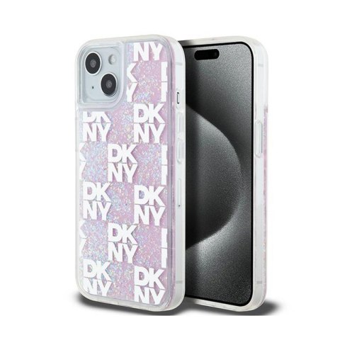 DKNY Liquid Glitter Multilogo - Etui iPhone 15 / 14 / 13 (różowy) DKNY Liquid Glitter Multilogo - Etui iPhone 15 / 14 / 13 (różowy)