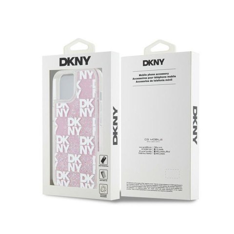 DKNY Liquid Glitter Multilogo - Etui iPhone 15 / 14 / 13 (różowy) DKNY Liquid Glitter Multilogo - Etui iPhone 15 / 14 / 13 (różowy)