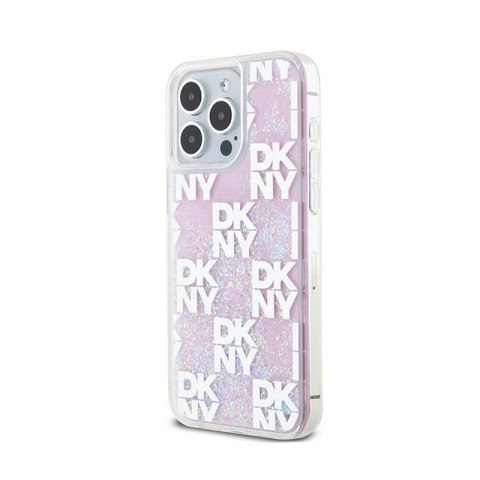 DKNY Liquid Glitter Multilogo - Etui iPhone 15 Pro Max (różowy) DKNY Liquid Glitter Multilogo - Etui iPhone 15 Pro Max (różowy)