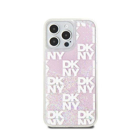 DKNY Liquid Glitter Multilogo - Etui iPhone 15 Pro Max (różowy) DKNY Liquid Glitter Multilogo - Etui iPhone 15 Pro Max (różowy)