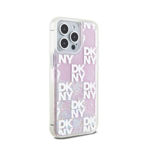 DKNY Liquid Glitter Multilogo - Etui iPhone 15 Pro Max (różowy) DKNY Liquid Glitter Multilogo - Etui iPhone 15 Pro Max (różowy)