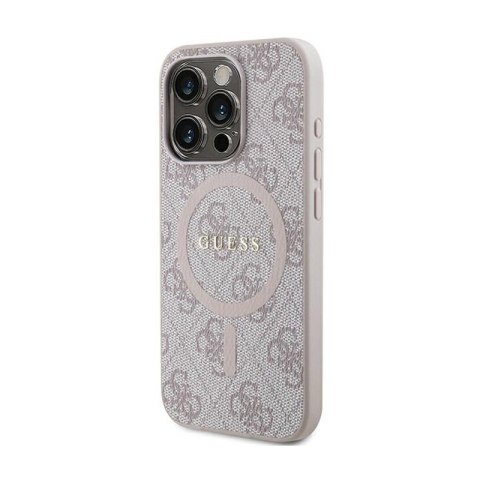 Guess 4G Collection Leather Metal Logo MagSafe - Etui iPhone 13 Pro Max (różowy) Guess 4G Collection Leather Metal Logo MagSafe - Etui iPhone 13 Pro Max (różowy)