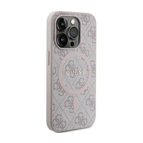 Guess 4G Collection Leather Metal Logo MagSafe - Etui iPhone 13 Pro Max (różowy) Guess 4G Collection Leather Metal Logo MagSafe - Etui iPhone 13 Pro Max (różowy)
