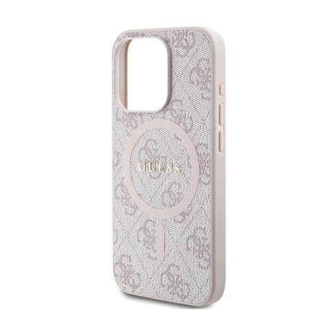 Guess 4G Collection Leather Metal Logo MagSafe - Etui iPhone 13 Pro (różowy) Guess 4G Collection Leather Metal Logo MagSafe - Etui iPhone 13 Pro (różowy)