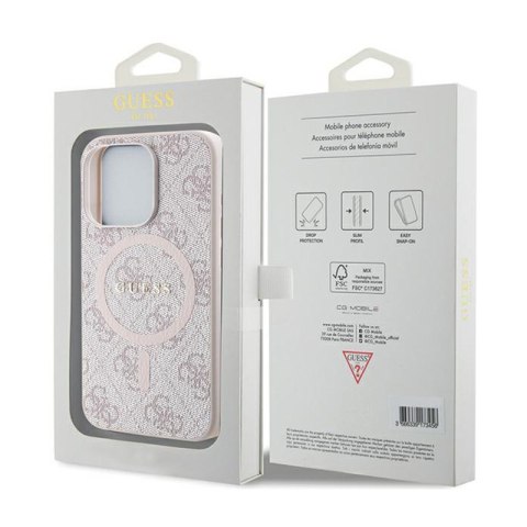 Guess 4G Collection Leather Metal Logo MagSafe - Etui iPhone 13 Pro (różowy) Guess 4G Collection Leather Metal Logo MagSafe - Etui iPhone 13 Pro (różowy)