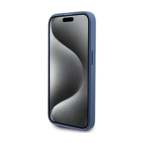 Guess 4G Collection Leather Metal Logo MagSafe - Etui iPhone 15 Pro (niebieski) Guess 4G Collection Leather Metal Logo MagSafe - Etui iPhone 15 Pro (niebieski)