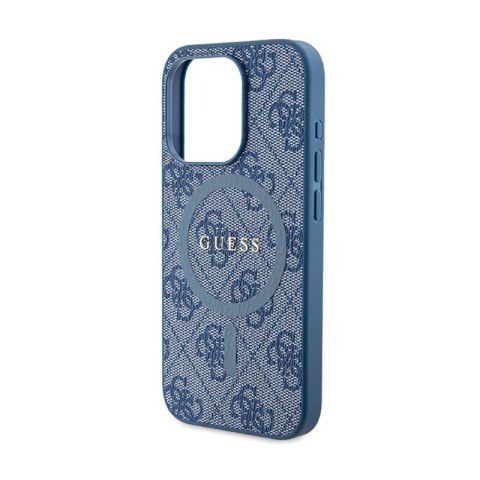 Guess 4G Collection Leather Metal Logo MagSafe - Etui iPhone 15 Pro (niebieski) Guess 4G Collection Leather Metal Logo MagSafe - Etui iPhone 15 Pro (niebieski)