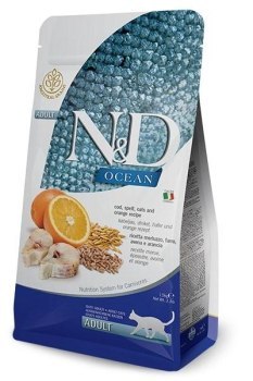 Farmina N&D Ocean Low Grain sucha karma dla dorosłych kotów z dorszem 1 5kg Farmina N&D Ocean Low Grain sucha karma dla dorosłych kotów z dorszem 1 5kg