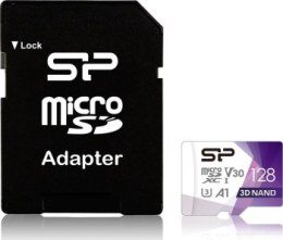 Karta pamięci Silicon Power microSDXC Superior Pro 128GB V30 UHS-1 U3 A1 + ADAPTER microSD-SD