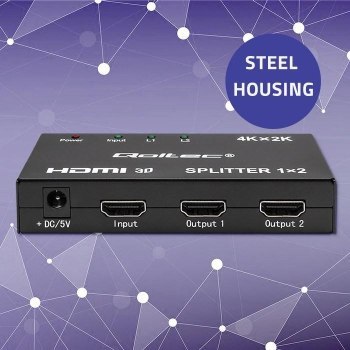 QOLTEC ROZDZIELACZ SPLITTER 2XHDMI 4KX2K | 3.4GB/S QOLTEC ROZDZIELACZ SPLITTER 2XHDMI 4KX2K | 3.4GB/S