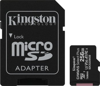 Karta pamięci z adapterem Kingston Canvas Select Plus SDCS2/256GB (256GB; Class 10 Class U1 V30; + adapter) Karta pamięci z adapterem Kingston Canvas Select Plus SDCS2/256GB (256GB; Class 10 Class U1 V30; + adapter)