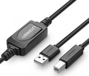 UGREEN US122 USB 2.0 A-B do drukarki, 15m (czarny) UGREEN US122 USB 2.0 A-B do drukarki, 15m (czarny)
